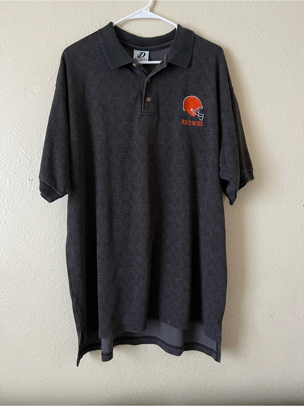 Vintage 90s Cleveland Browns Dynasty Polo | Embroidered Helmet | Men's XXL